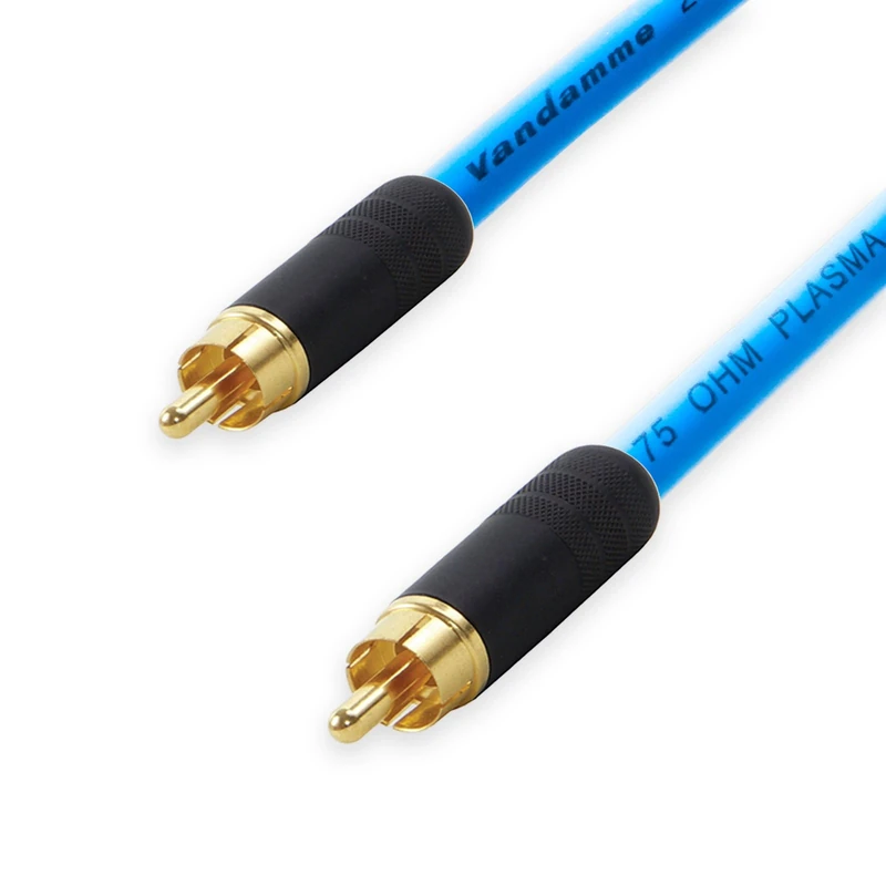 Premium Van Damme COAXIAL RCA to RCA Lead. 75ohm Coax Cable. CCTV Video SPDIF (20m, Blue)