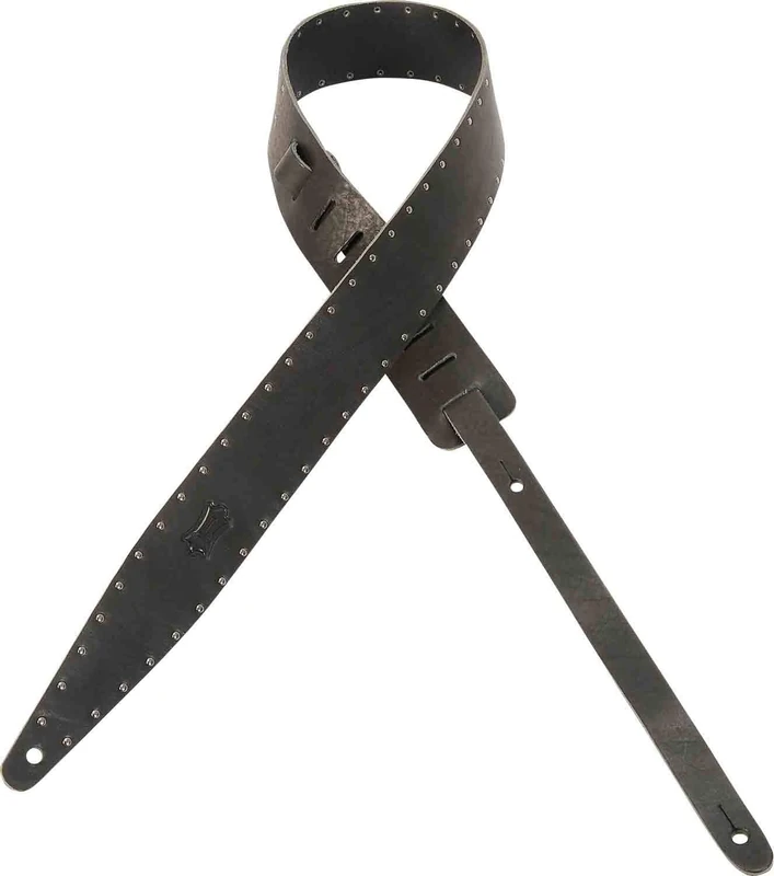 Levy's Leathers MV417ST-BLK Stark Veg-Tan with Metal Stud Outline Strap, 2-Inch