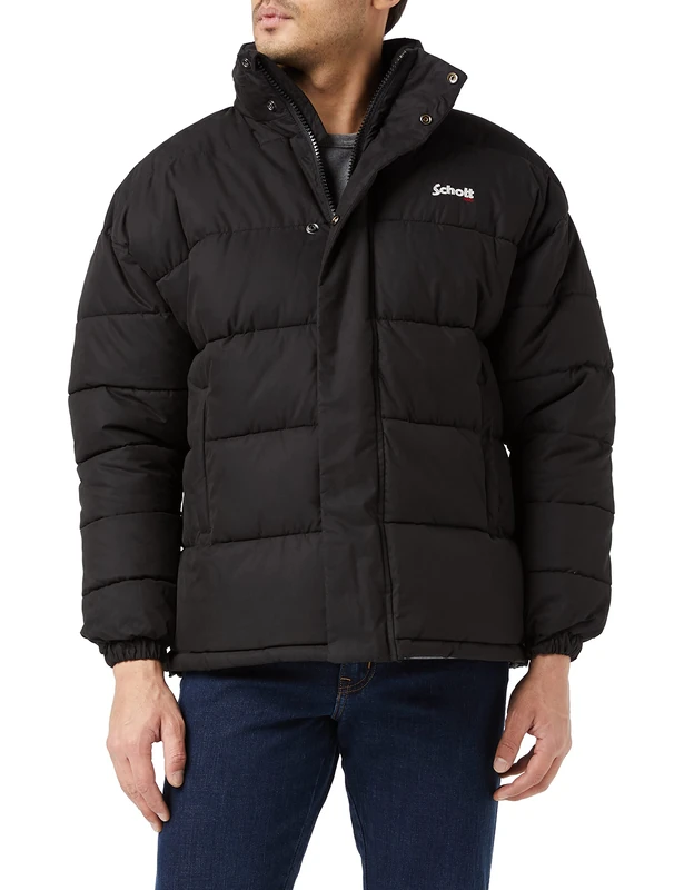 Schott NYC Men's Nebraska Jacket, Black (Black Blue), Medium (Size: M)
