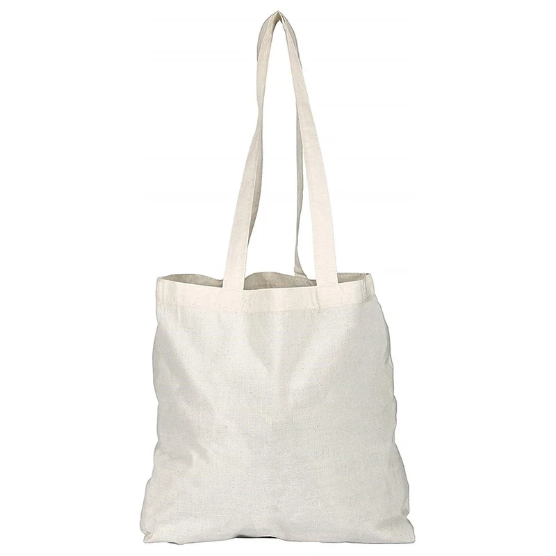 eBuyGB Pack of 100 Cotton Shopper Canvas & Beach Tote Bag, 42 cm, Beige