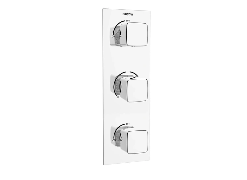 Bristan COB SHC3STP C Cobalt Thermostatic Recessed Dual Control Shower Valve with Integral Twin Stopcocks, Chrome