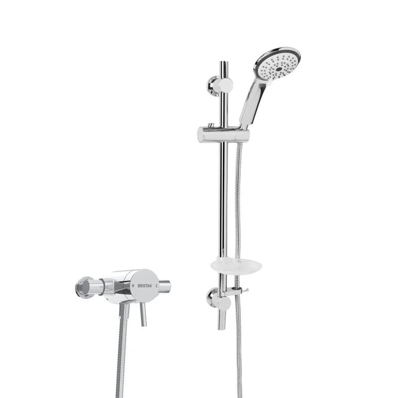 Bristan PM2 SQSHXAR C Prism Exposed Sequential Shower Valver with Adjustable Riser Kit, Chrome