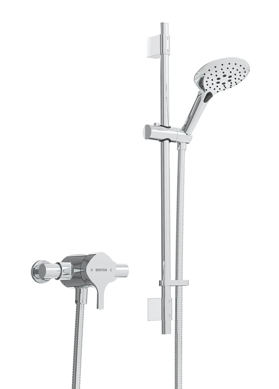 Bristan FLT SQSHXAR C Flute Exposed Sequential Shower Valve with Adjustable Riser Kit, Chrome