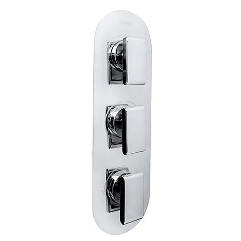 Bristan PIV2 SHC3DIV C Pivot 2 Recessed Thermostatic Dual Control Shower Valve with Integral Two Diverter and Stopcock, Chrome, Three Outlet, One On