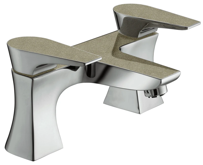 Bristan MHOU BF CS Shimmer Metallic Hourglass Bath Filler, Chrome/Champagne