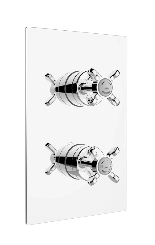Bristan N2 SHCDIV C 1901 Recessed Thermostatic Dual Control Shower Valve with Integral Two Outlet Diverter, Chrome