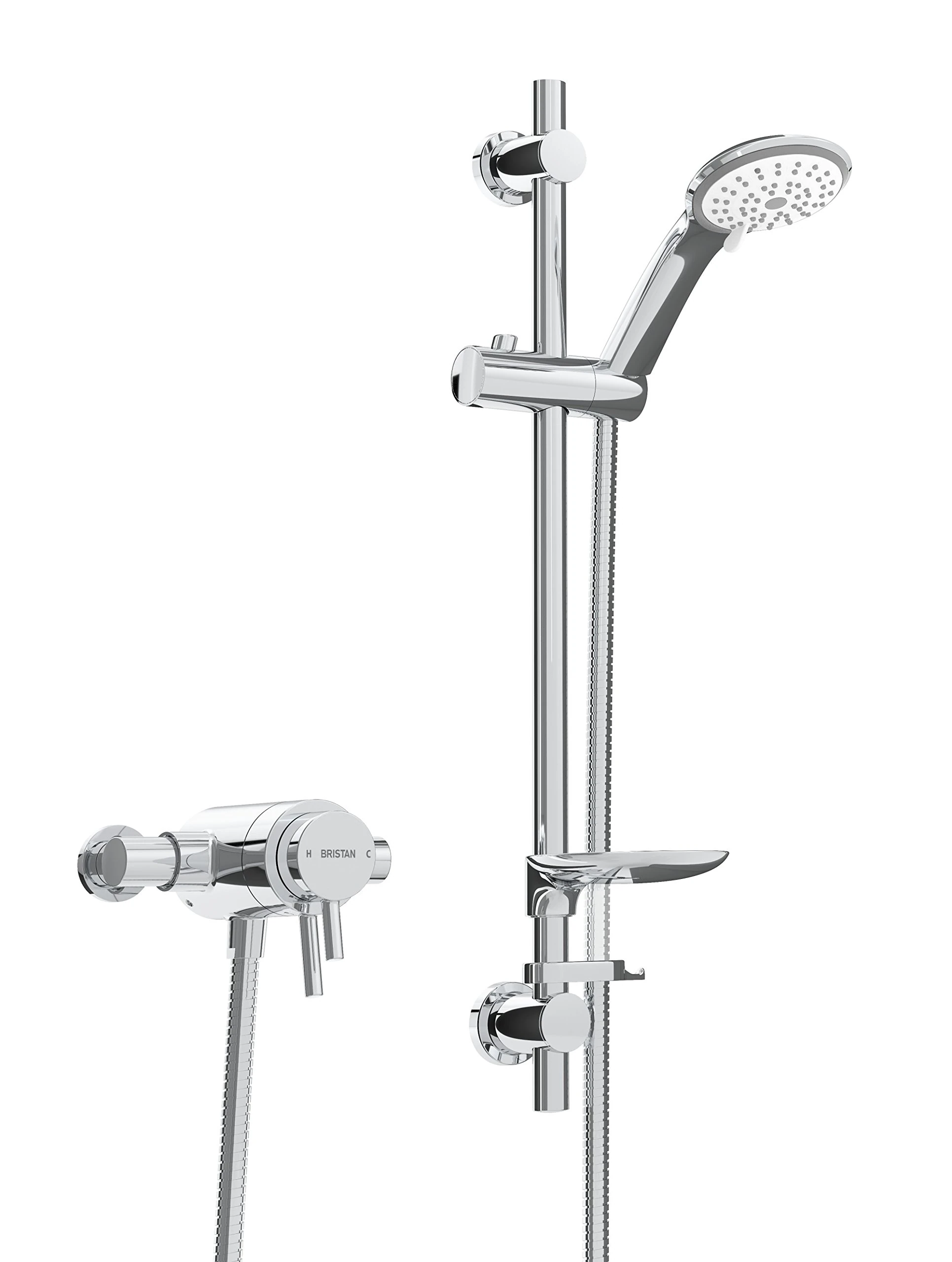 Bristan PM2 CSHXAR C Prism Exposed Concentric Valve with Adjustable Riser, Chrome, Shower w/Kit