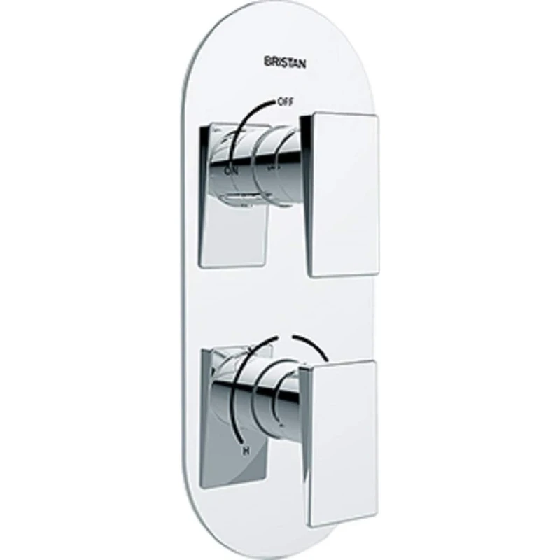 Bristan SAI SHCVO C Sail Recessed Thermostatic Dual Control Shower Valve, Chrome, One Outlet