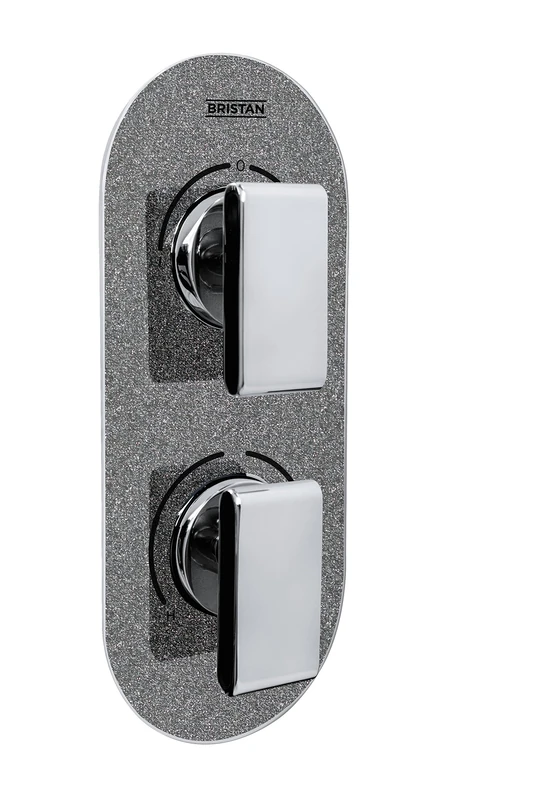 Bristan MPIV2 SHCDIV GG Glisten Metallic Pivot 2 Concealed Dual Control Valve and Diverter, Chrome/Graphite