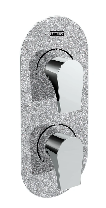 Bristan MHOU SHCDIV SS Sparkle Metallic Hourglass Concealed Dual Control Valve and Diverter, Chrome/Silver