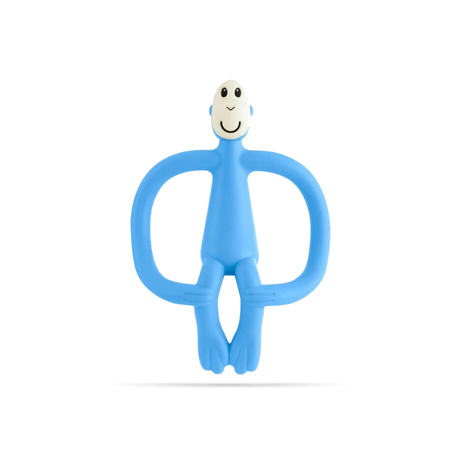 Matchstick Monkey, Original Teether & Gel Applicator, Antimicrobial Silicone Teething Toys for Baby, Easy to Grip, BPA Free, 3 Months Old+, 10.5 cm, Light Blue Monkey