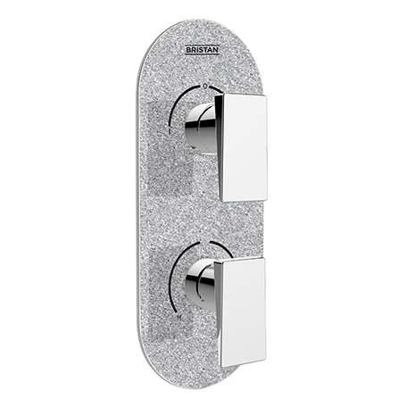 Bristan MSAI SHCDIV SS Metallix Sail Concealed Dual Control Valve and Diverter Silver Sparkle, Chrome/Silver