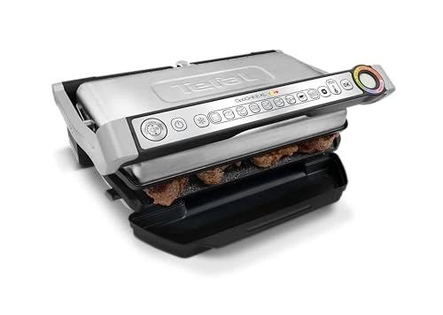 Tefal Optigrill Plus XL, 9 Cooking Programs, Measure Cook Technology, Temperature Intelligence, Removable Non-Stick Plates, Dishwasher Safe, GC722D40 - Stainless Steel