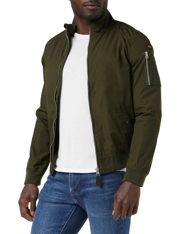 Schott NYC Men's Kenny Jacket Not Applicable, Green (Dark Khaki Dark Khaki), Medium