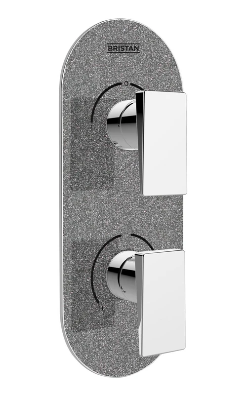 Bristan MSAI SHCDIV GG Metallix Sail Concealed Dual Control Valve and Diverter Graphite Glisten, Chrome/Graphite