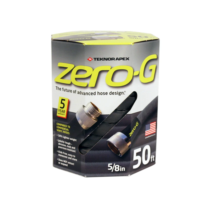 zero-G G-4001-50 5/8 x 50 ft. Black Aluminum Garden Hose - Image 1