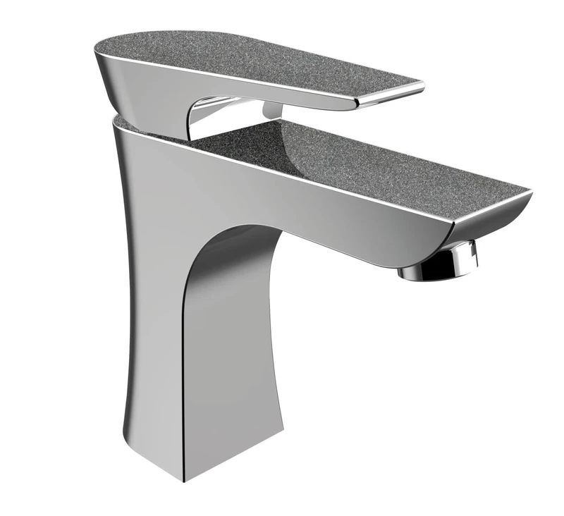 Bristan MHOU 1HBF GG Metallix Hourglass 1 Hole Bath Filler Graphite Glisten, Chrome/Graphite