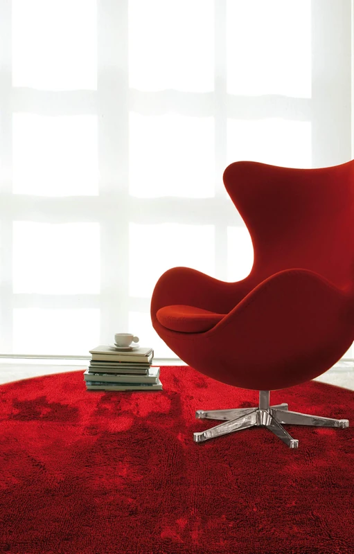 Viva Carpets 21356 Shaggy Cuddles, Polyester, Red, 150 x 150 x 3 cm - Image 1