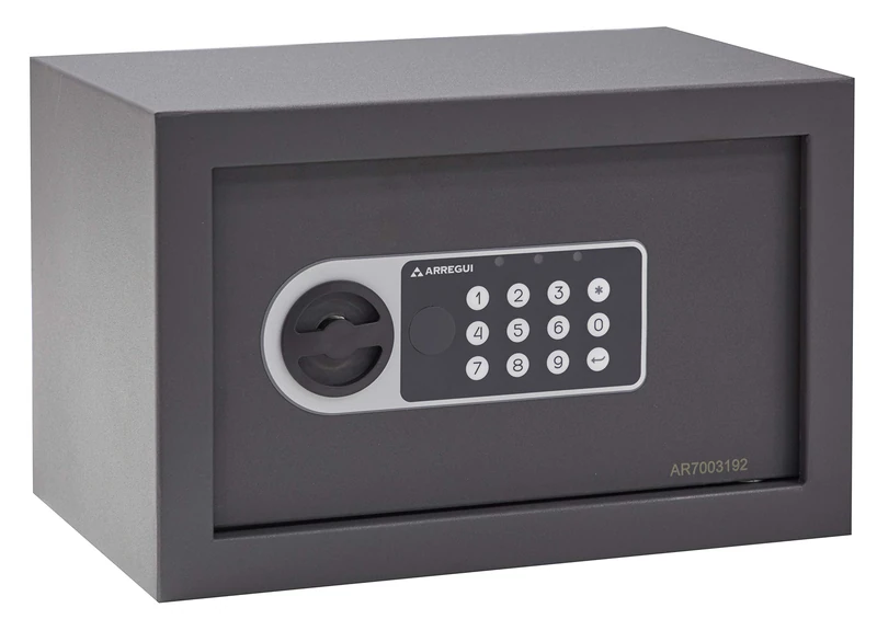ARREGUI Premier 16501-S1 Furniture Steel Home Programmable Electronic Combination Lock Safe with Emergency Key 20 x 31 x 20 cm 9 L, Darkgray, Basic 20 x 31 x 20cm