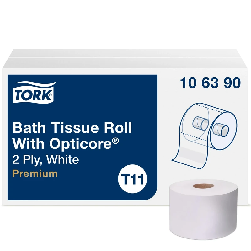 Tork 106390 Premium Bath Tissue Roll with OptiCore, 2-Ply, 3.75" Width x 4.0" Length, White (Case of 36 Rolls, 800 Sheets per Roll, 28,800 Sheets per Case)