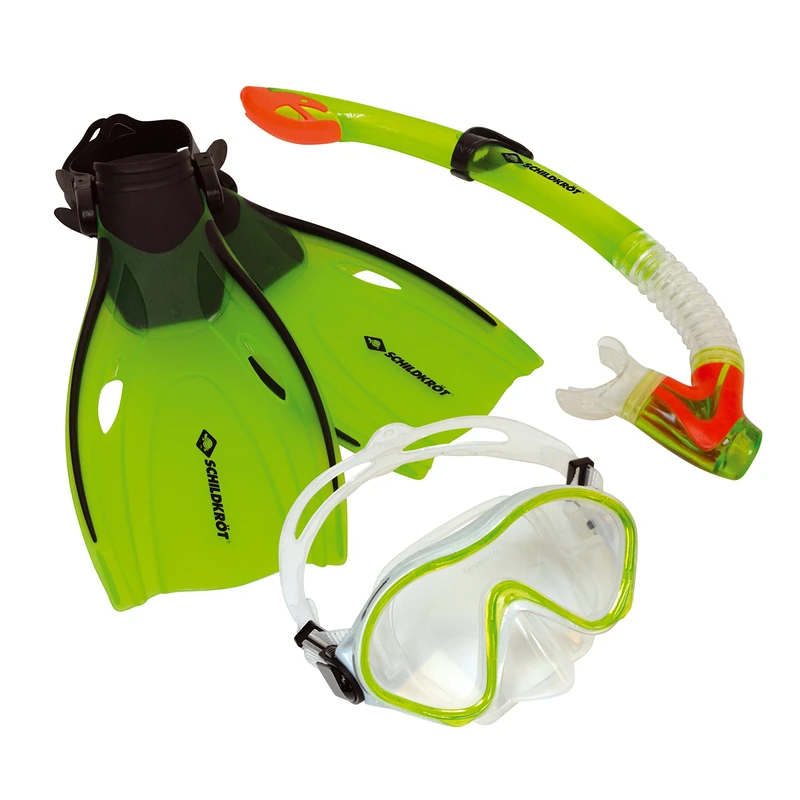 Schildkröt Funsports Bermuda Snorkel Set, for Children, 3 Pieces - Mask, Tube, Adjustable Fins, Size 33-38, High Quality Silicone, Perfect Fit, in a Practical Bag, 940001