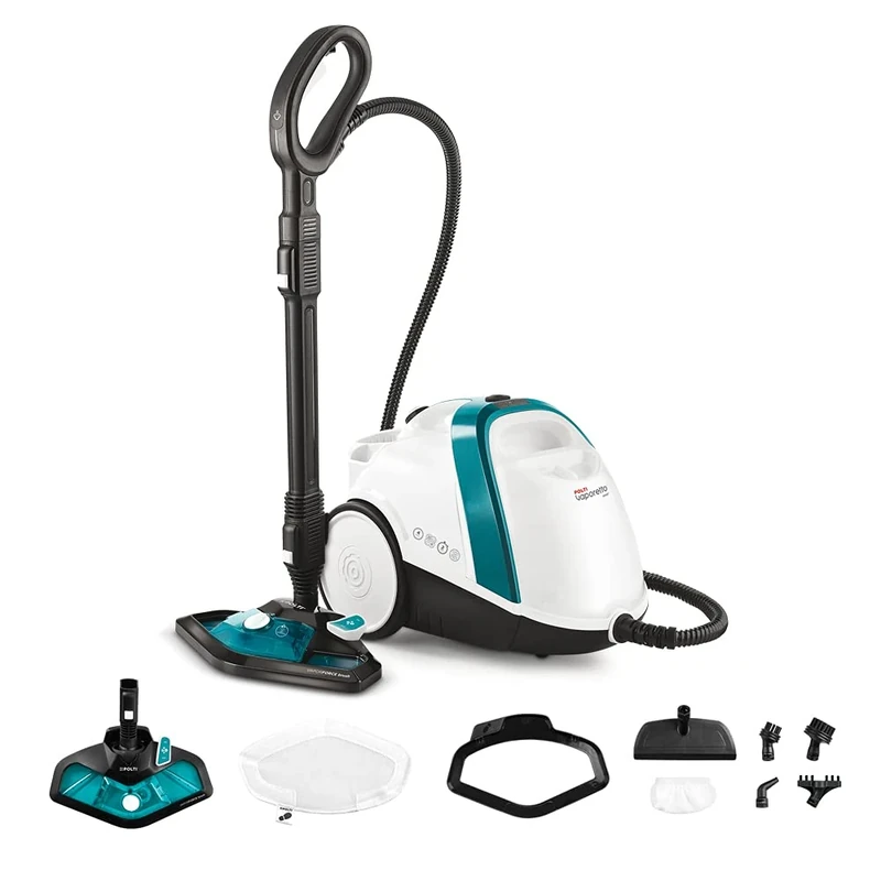Polti Vaporetto Smart 100_B Steam Cleaner, Unlimited Autonomy, High Pressure Boiler 4 Bar, 9 Accessories