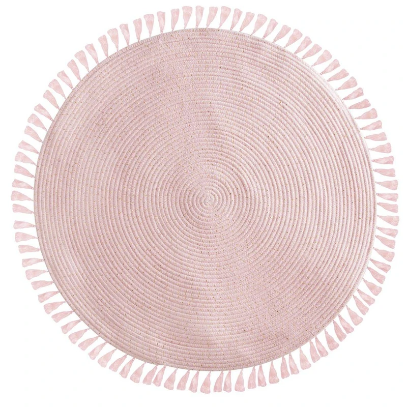 Lurex Pink Carpet with Fringes D.90 - Image 1