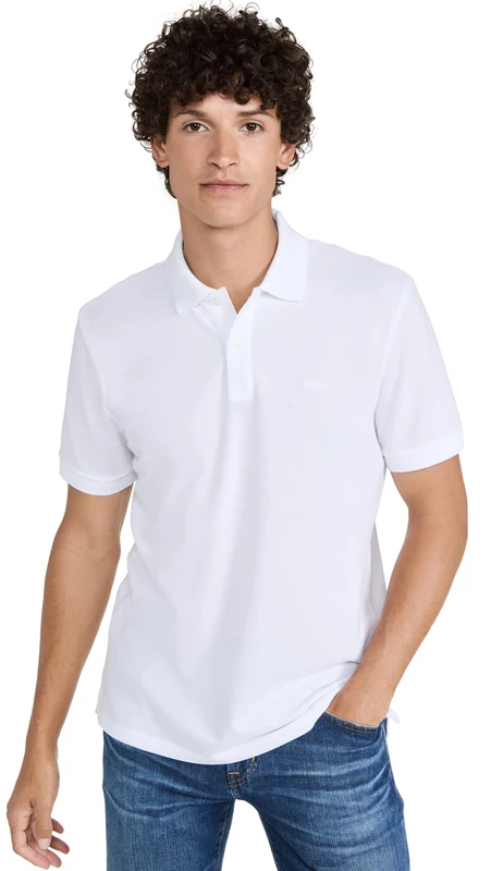 BOSS Men's Pallas Short Sleeve Polo Shirt, White, XXL