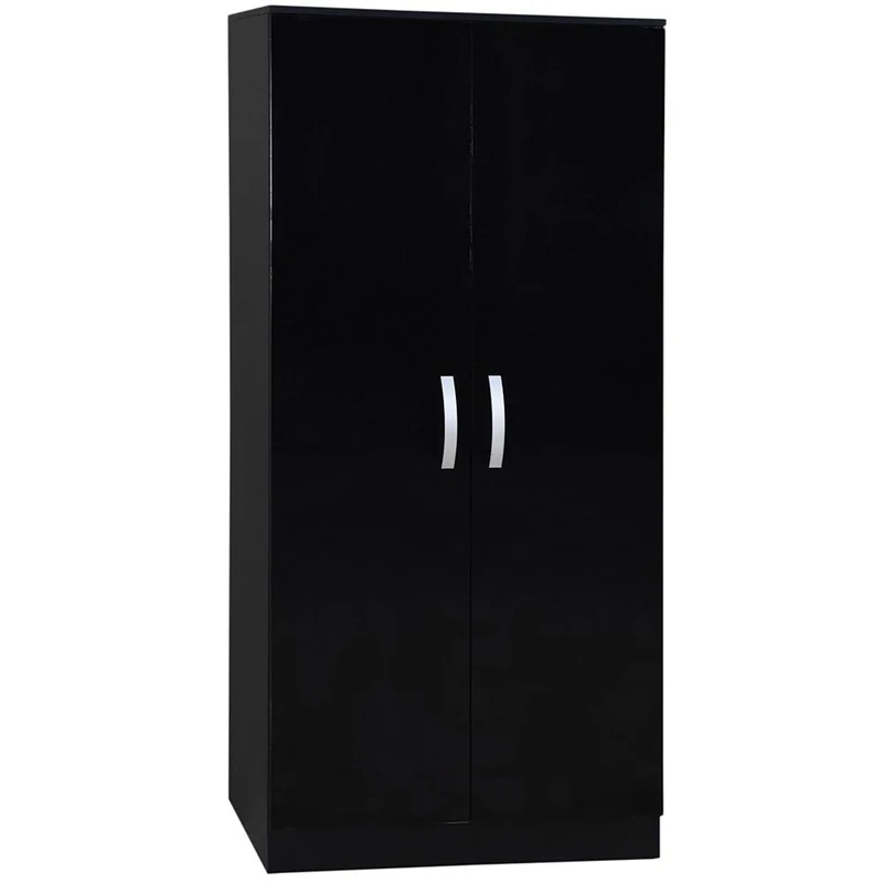 Vida Designs Hulio 2 Door Wardrobe, Black, 47 cm D x 76 cm W x 170 cm H