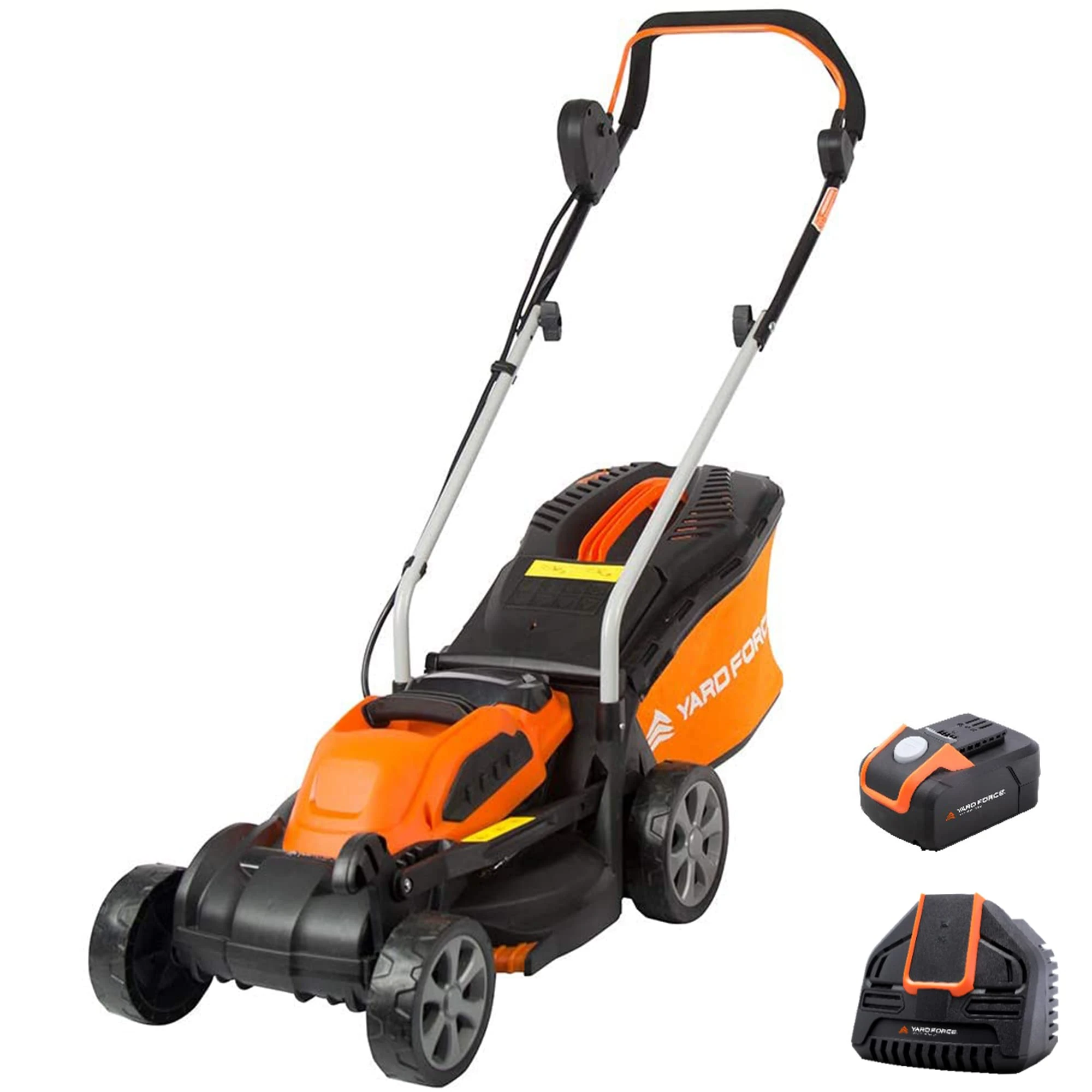 Yard Force 40V Cordless Lawn Mower 32cm Cutting Width, Lithium-Ion Battery, 30L Grass Collector, Rear Roller, 5 Height Adjustments – Small to Medium Lawns