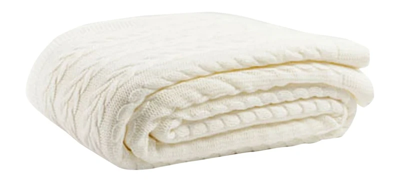 Plaid and Blankets by homemania ca15002, Synthetic Material, Ecru, King, Blanket 240 x 220 x 0.1 cm