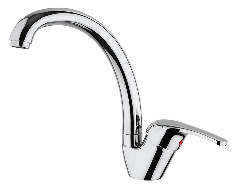 Paini – Single Lever Kitchen Mixer Tap, Sink, Chromed, Side Lever, Adjustable conical spout, Modern Design, Entirely Produced and Worked in Italy