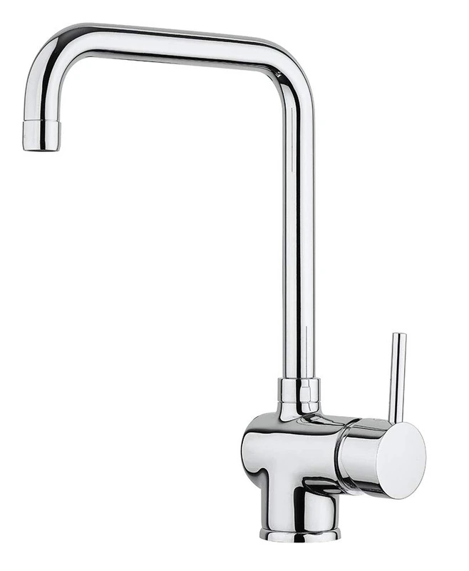 Paini – Single Lever Kitchen Mixer Tap, Sink, Chromed, Side Lever with Adjustable high spout, Corner can, Modern Design Entirely Produced and Worked in Italy