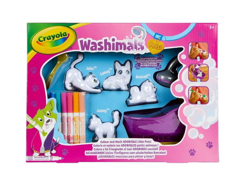 CRAYOLA Washimals Colour and Wash Pets Playset - Creative Colouring Crafts Kit, Gift Set with Washable Marker Pens