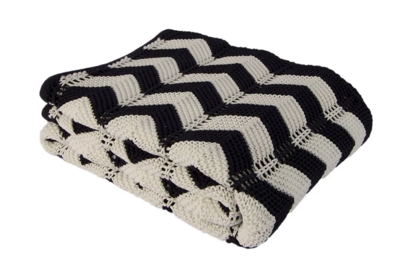 Plaid and Blankets by homemania tp15001 B Plaid, 100% Cotton, Sea Blue/Off-White, to a Piazza and a half, 170 x 130 x 0.1 cm