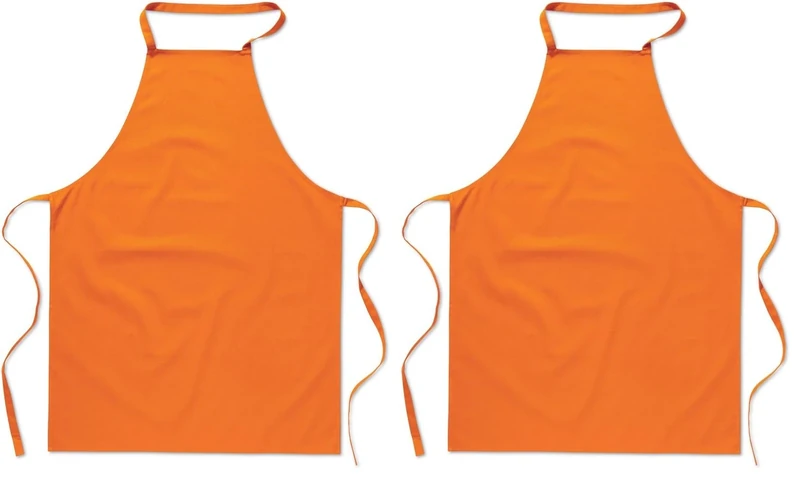 eBuyGB Pack of 10 Catering Cooking Plain Chef's Unisex Kitchen Apron, Cotton, Orange