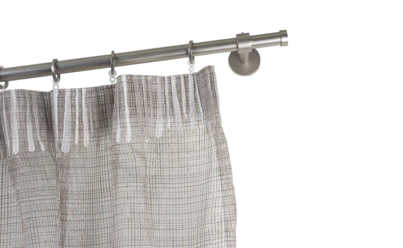 InCasa Curtain Pole: 20 mm, Length 260 cm, Satin Steel-Complete, Stainless, Grey