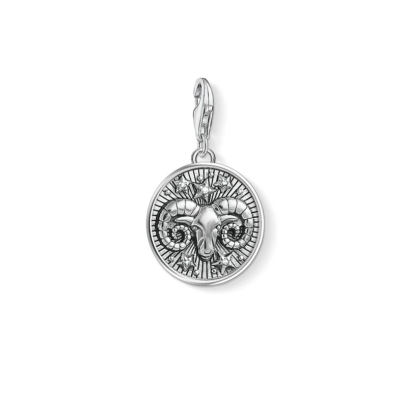 Thomas Sabo Women Charm Pendant Zodiac Sign Aries Charm Club 925 Sterling Silver 1640-643-21 - Image 1