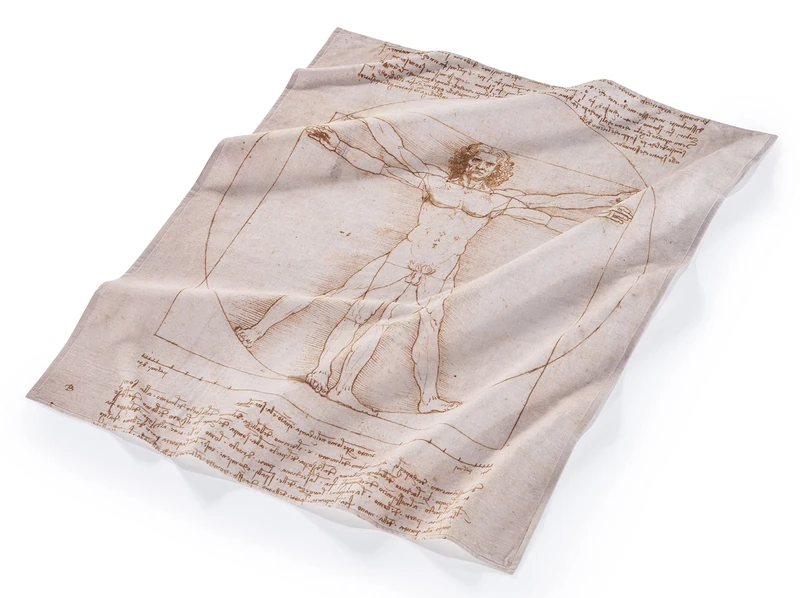 MuseARTa BT-LV-VM-V424308 Unisex Beach Towel with The Vitruvian Man by Artist Leonardo da Vinci Made of Cotton 144 x 180 cm - Image 1