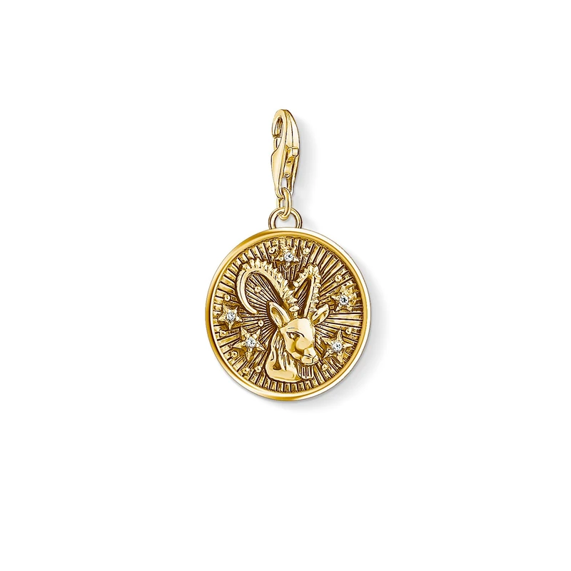 Thomas Sabo Women Charm Pendant Zodiac Sign Capricorn Charm Club 925 Sterling Silver 1661-414-39