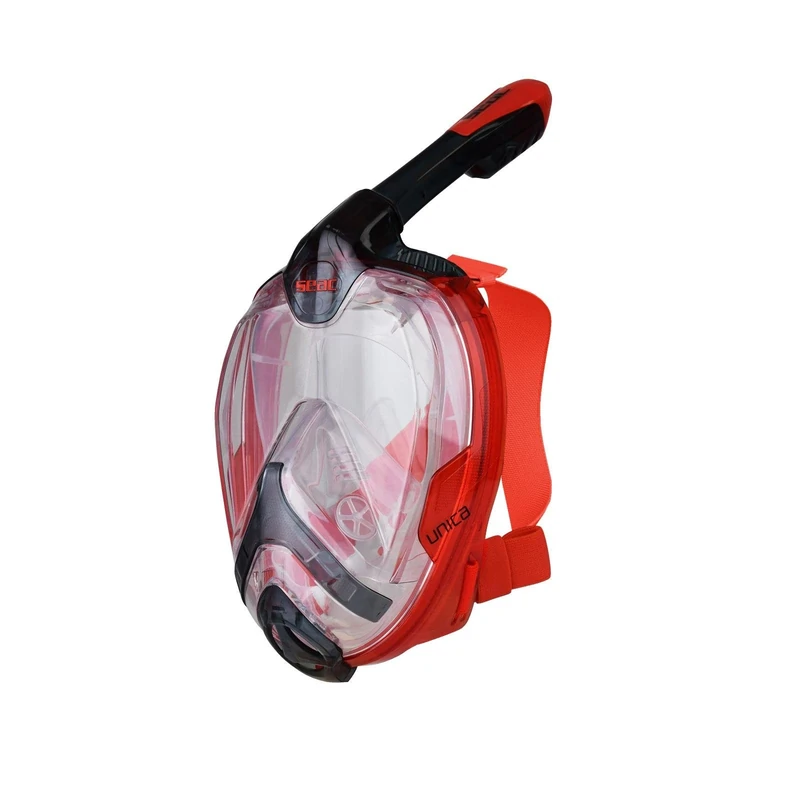 SEAC Unica + Bag, Full Face Snorkeling Mask 180° GoPro Compatible Snorkel Mask- Panoramic Full Face with anti-fog anti-leak snorkeling Design, Adults