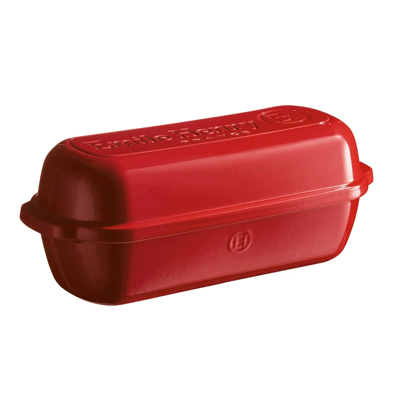 Emile Henry 349503 - Rustic bread pan made of ceramic, Red (Grand Cru), 39 x 16.5 x 15 cm