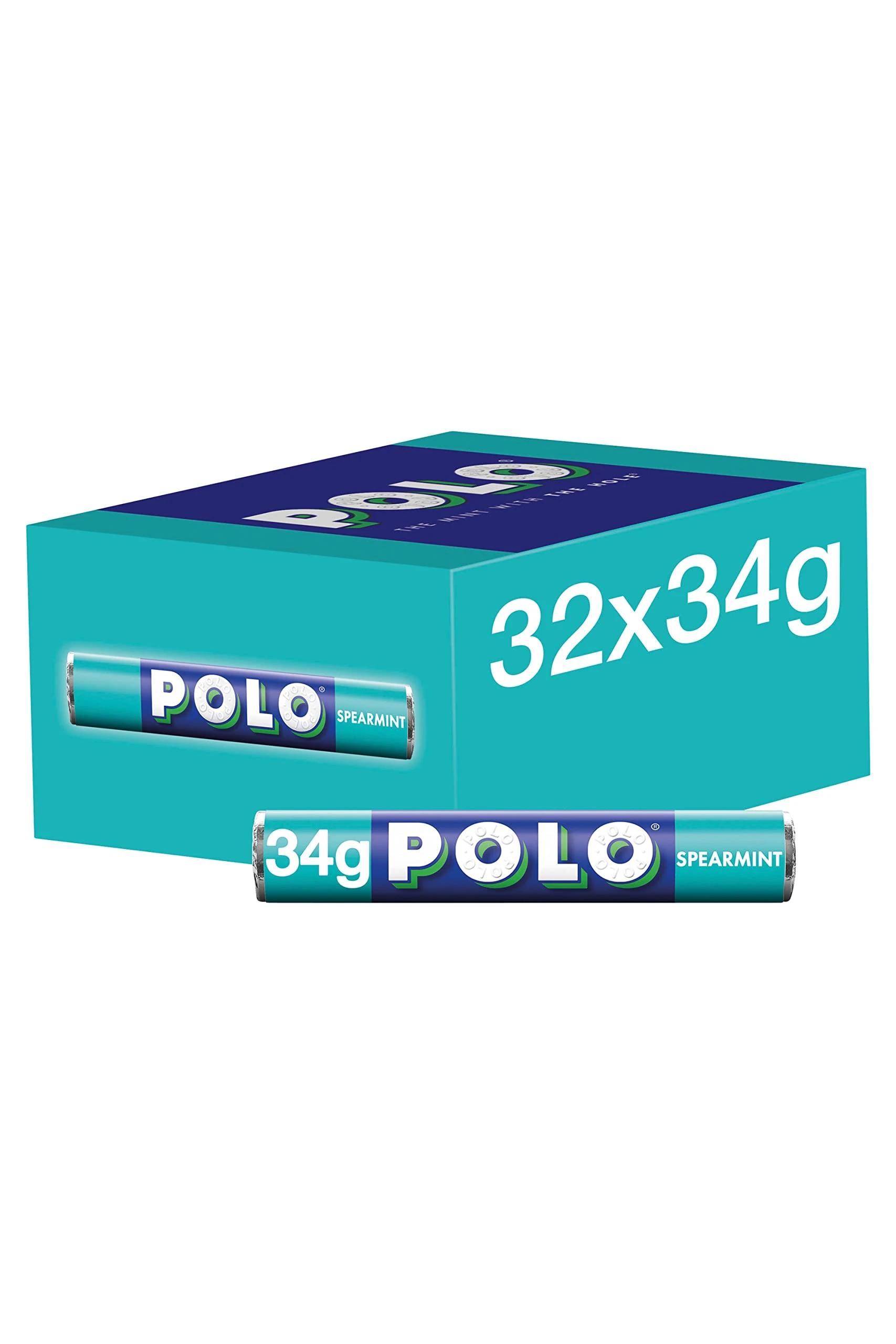Polo Spearmint Mints Tubes, 32 x 34 g