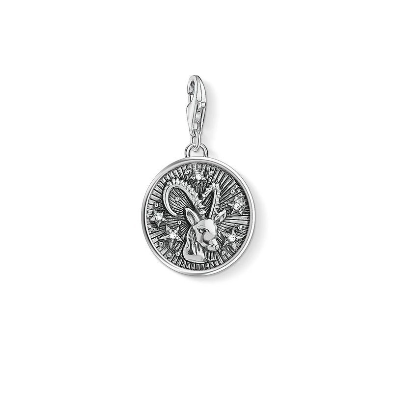 Thomas Sabo Men Women Charm Pendant Zodiac Sign Capricorn Charm Club 925 Sterling silver 1649-643-21