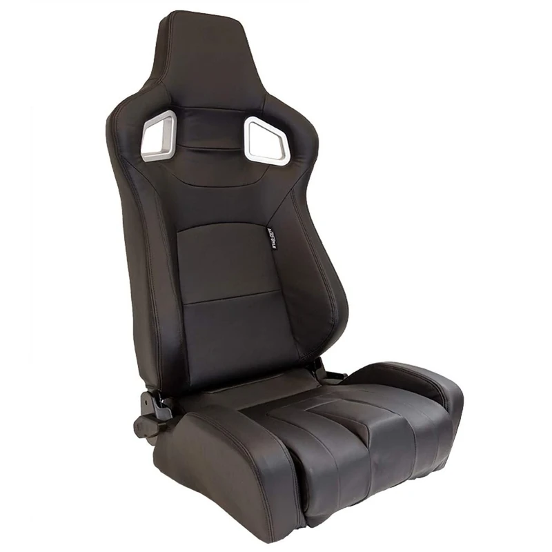 AutoStyle Sport seat 'RS6-II' - Matt-Black Synthetic leather - Dual-side reclinable back-rest - incl. slides