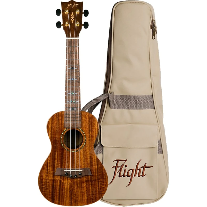 Flight Music Ukuleles DUC445 Glossy Acacia Concert Ukulele
