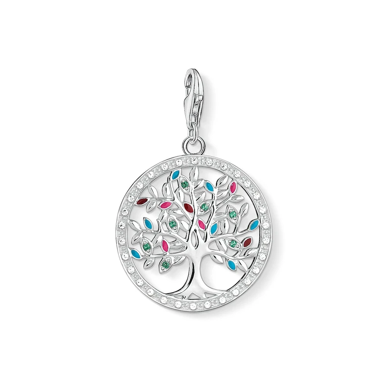 Thomas Sabo Women Charm Pendant Tree of Love Charm Club 925 Sterling Silver 1667-473-7
