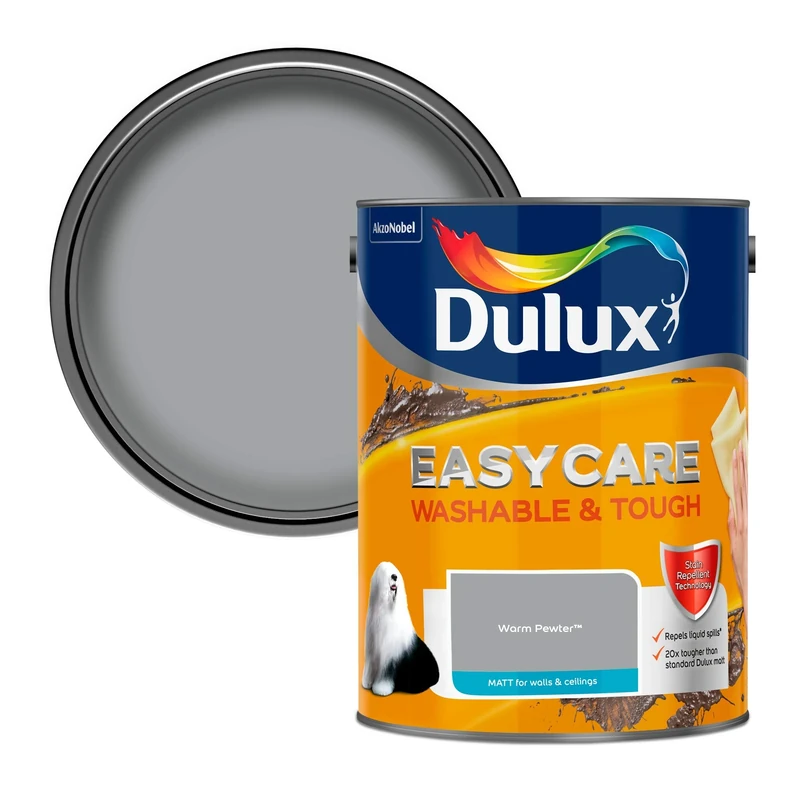 Dulux Easycare Washable & Tough Matt Emulsion Paint - Warm Pewter - 5L