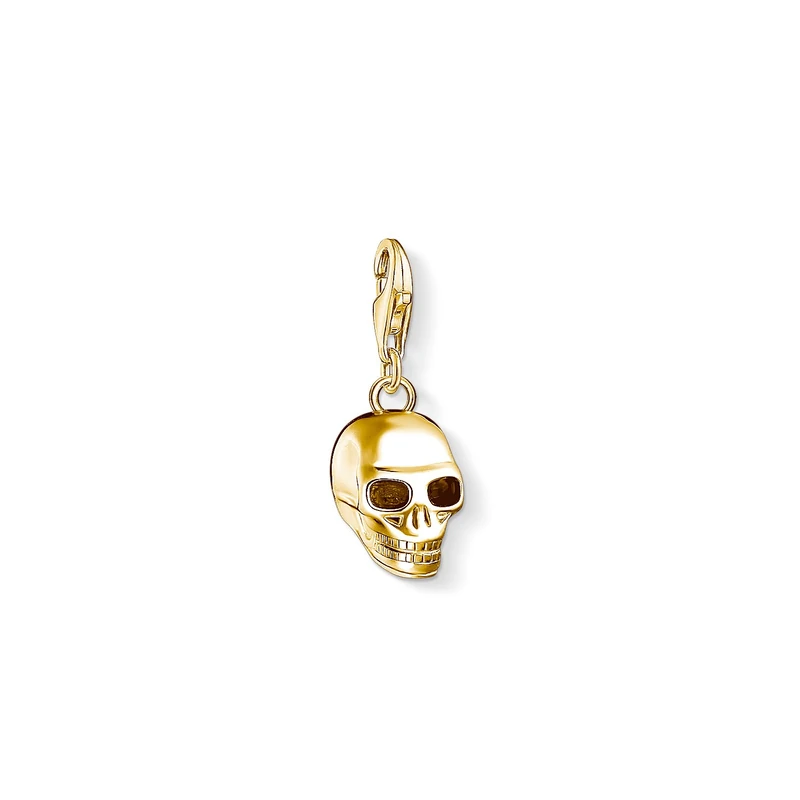 Thomas Sabo Unisex Charm Pendant Skull Gold 925 Sterling Silver; 18K Yellow Gold Plating 1549-413-39