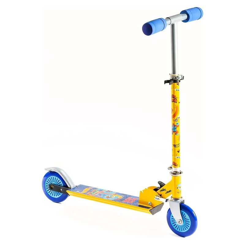 ODS -42032 Scooter Height Adjustable Height 80 cm, Rear Wheel with Brake, 100% Steel, Maximum Load 50 kg, Colour: Blue, Blue, Orange, 4 + 42032